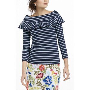 Anthropologie Leifnotes Striped Valence Boatneck